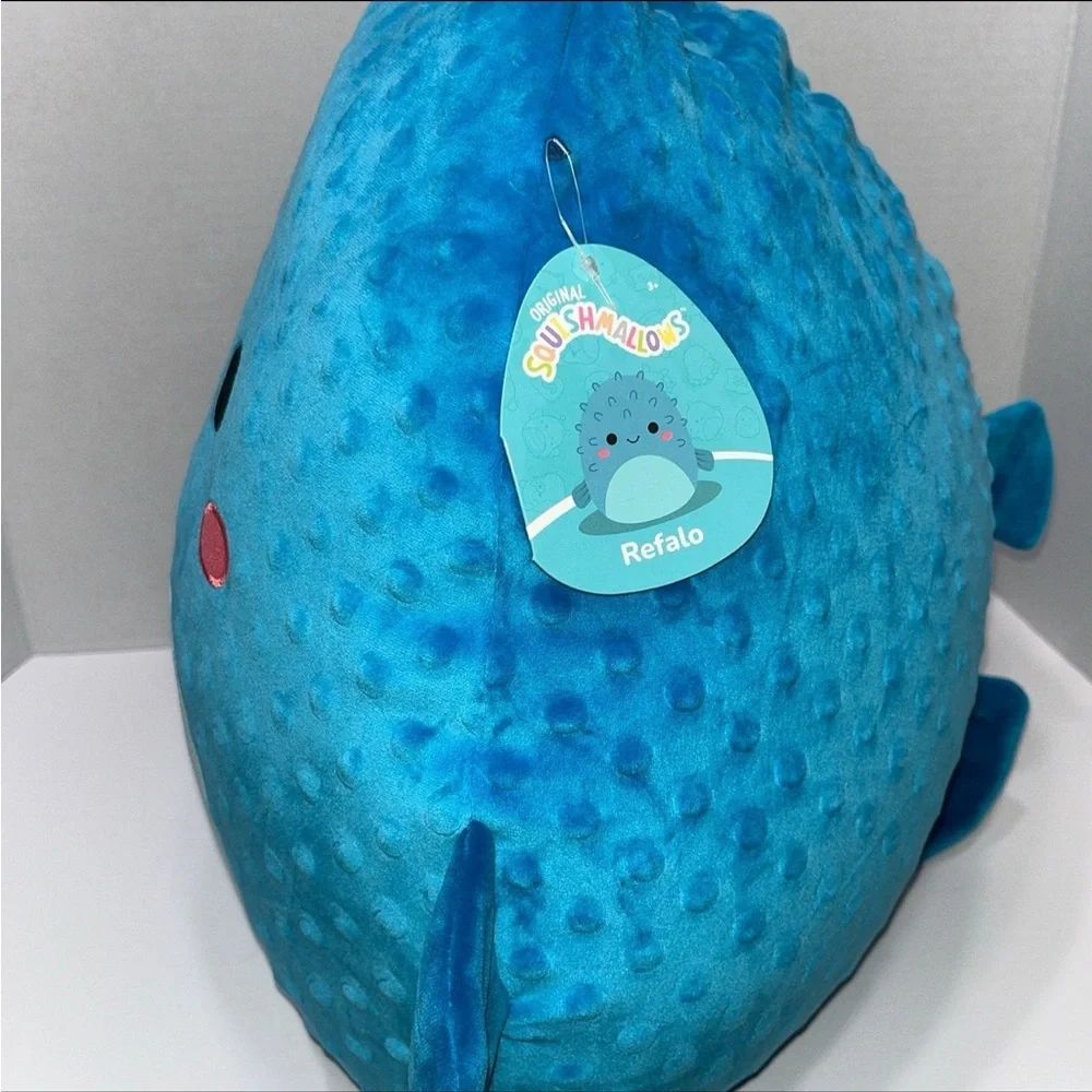 Squishmallows Blue Plush Fish with Chubby Body and Gentle Smile